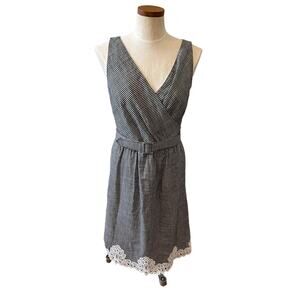 Ralph Lauren LRL gingham picnic check midi dress Black White 8